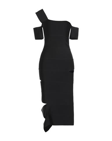 Alexander Mcqueen Woman Midi Dress Black Size S Viscose, Polyamide, Elastane