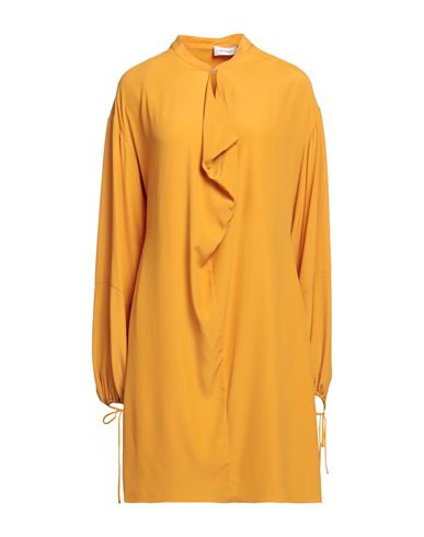 Ottod'ame Woman Mini Dress Ocher Size 8 Acetate, Silk In Yellow
