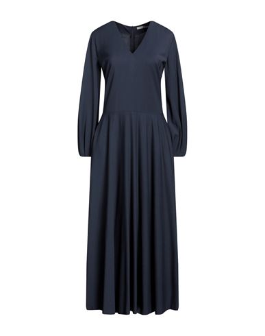 Woman Maxi Dress Midnight Blue Size 6 Viscose, Virgin Wool, Elastane