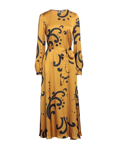 Ottod'ame Woman Midi Dress Mustard Size 4 Viscose In Yellow