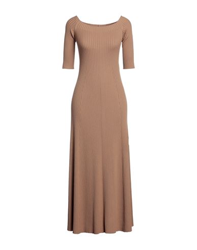 Chloé Woman Maxi Dress Camel Size Xs Wool, Cashmere In Beige