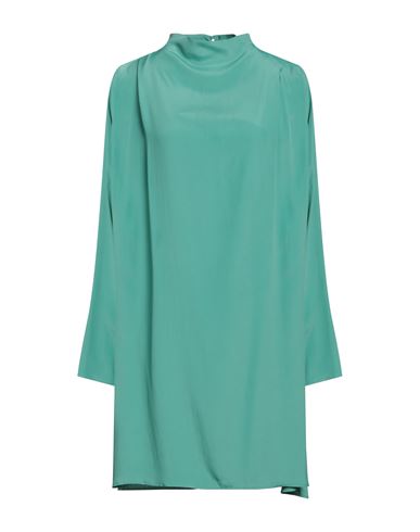 Ottod'ame Woman Mini Dress Emerald Green Size 6 Acetate, Silk