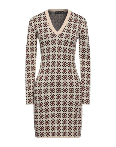 Icona By Kaos Woman Mini Dress Beige Size S Viscose, Polyester, Polyamide