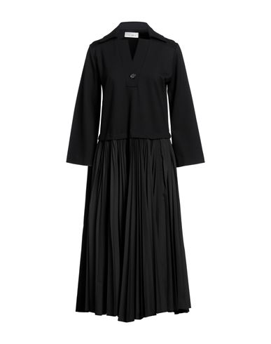 Meimeij Woman Midi Dress Black Size 6 Viscose, Polyamide, Elastane