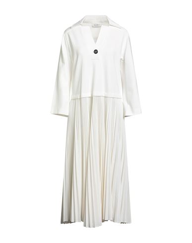Meimeij Woman Midi Dress White Size 6 Viscose, Polyamide, Elastane In White