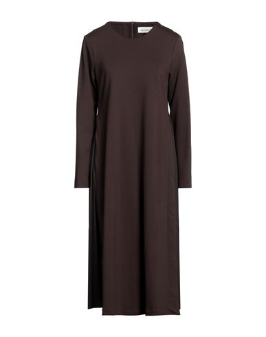 Meimeij Woman Midi Dress Dark Brown Size 4 Viscose, Polyamide, Elastane