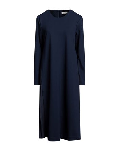 Meimeij Woman Midi Dress Navy Blue Size 10 Viscose, Polyamide, Elastane