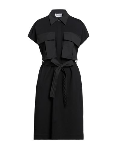Meimeij Woman Midi Dress Black Size 8 Viscose, Polyamide, Elastane