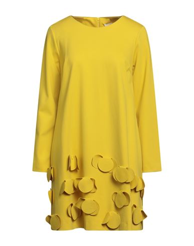 Meimeij Woman Mini Dress Yellow Size 2 Viscose, Polyamide, Elastane, Acetate