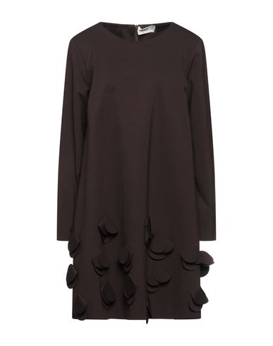 Meimeij Woman Short Dress Dark Brown Size 8 Viscose, Polyamide, Elastane, Acetate