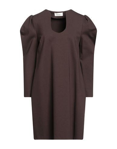 Meimeij Woman Short Dress Dark Brown Size 8 Viscose, Polyamide, Ecocoolmax