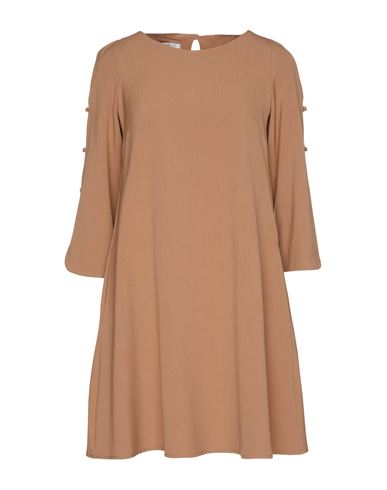 Biancoghiaccio Woman Mini Dress Camel Size 6 Polyester, Viscose, Elastane In Beige