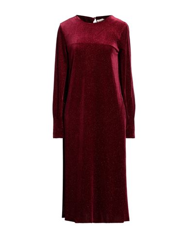 Semicouture Woman Midi Dress Brick Red Size 6 Polyester, Elastane