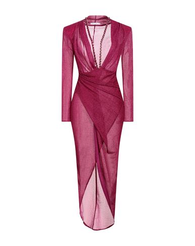 Amen Woman Long Dress Fuchsia Size 12 Polyamide, Metallic Fiber, Elastane, Aluminum In Pink