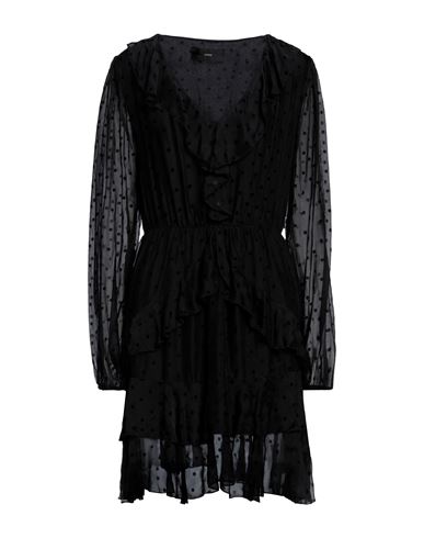 Guess Woman Mini Dress Black Size L Viscose, Silk