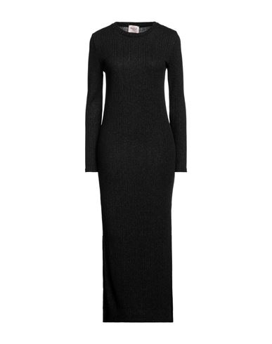 Mariuccia Woman Long Dress Black Size L Polyester, Metallic Fiber, Elastane