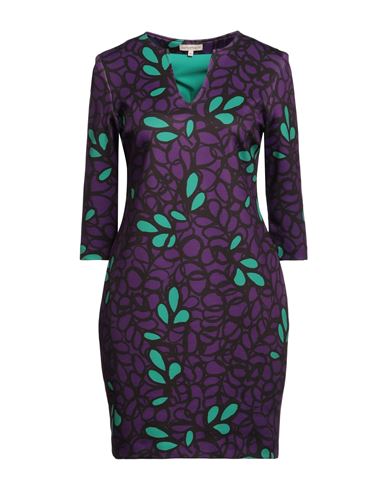 Camicettasnob Woman Mini Dress Purple Size 8 Viscose, Polyester, Elastane