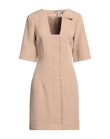 Simona Corsellini Woman Mini Dress Light Brown Size 6 Polyester, Elastane In Beige