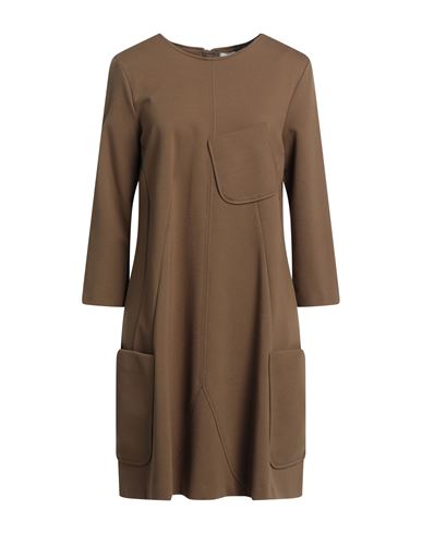Meimeij Woman Mini Dress Khaki Size 2 Viscose, Polyamide, Elastane In Beige