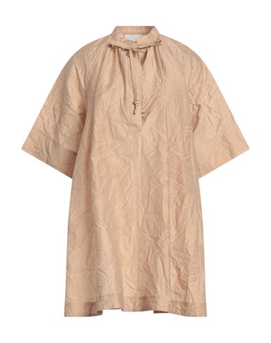Shop Nanushka Woman Mini Dress Light Brown Size L Cotton, Polyester In Beige