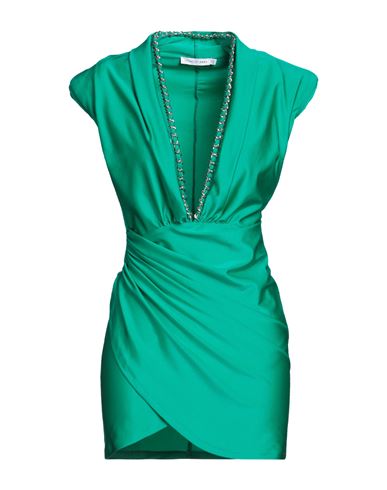 Amen Woman Short Dress Emerald Green Size 12 Polyamide, Elastane, Aluminum