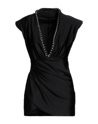 Amen Woman Short Dress Black Size 10 Polyamide, Elastane, Aluminum