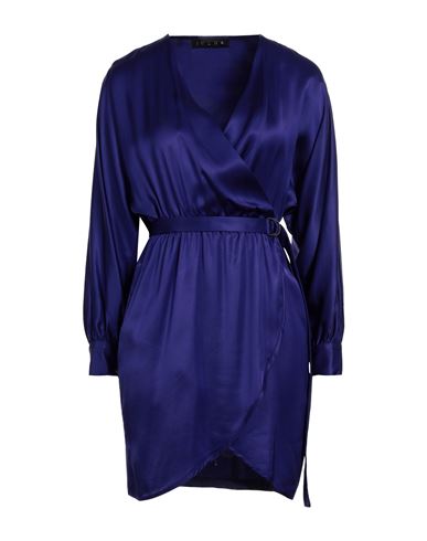 Icona By Kaos Woman Short Dress Dark Purple Size 10 Viscose