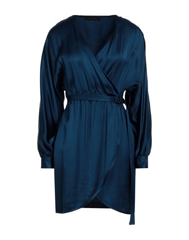 Icona By Kaos Woman Short Dress Navy Blue Size 8 Viscose