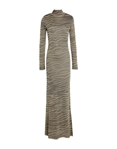 Just Cavalli Woman Maxi Dress Gold Size M Viscose, Polyester