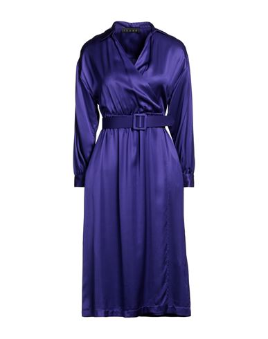 Icona By Kaos Woman Midi Dress Dark Purple Size 10 Viscose