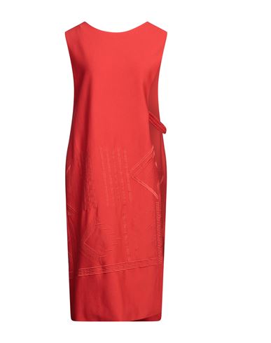Liviana Conti Woman Midi Dress Tomato Red Size 8 Viscose, Polyamide, Elastane