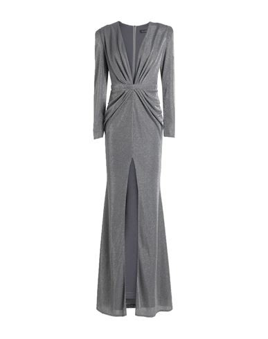 Actualee Woman Maxi Dress Lead Size 6 Polyamide, Metallic Fiber In Grey