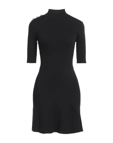 Karl Lagerfeld Woman Short Dress Black Size Xl Polyester, Nylon, Acrylic, Wool, Elastane