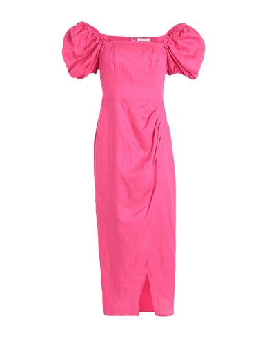 Other Stories Linen Blend Corset Detail Midi Wrap Dress In Pink