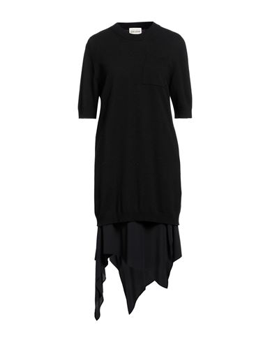 Semicouture Woman Midi Dress Black Size Xs Polyamide, Wool, Viscose, Cashmere