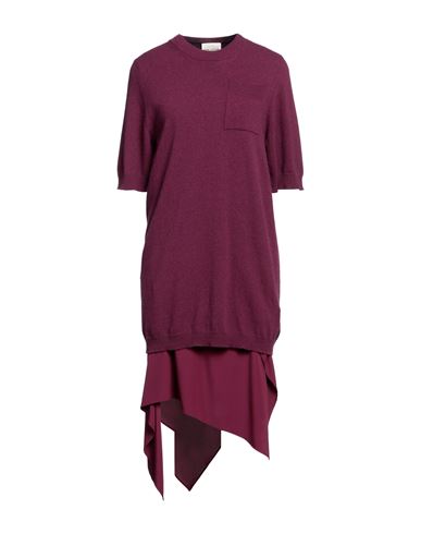 Semicouture Woman Midi Dress Deep Purple Size S Polyamide, Wool, Viscose, Cashmere