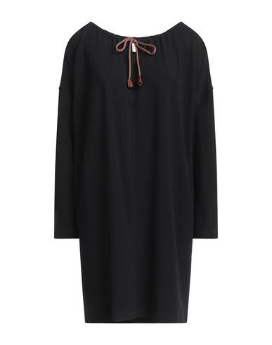Shop Alysi Woman Mini Dress Black Size 8 Viscose, Virgin Wool, Polyamide