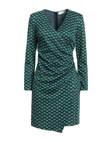 Kaos Woman Mini Dress Green Size 8 Viscose, Polyester, Elastane