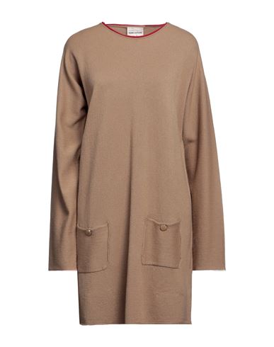 Semicouture Woman Short Dress Camel Size L Virgin Wool In Beige