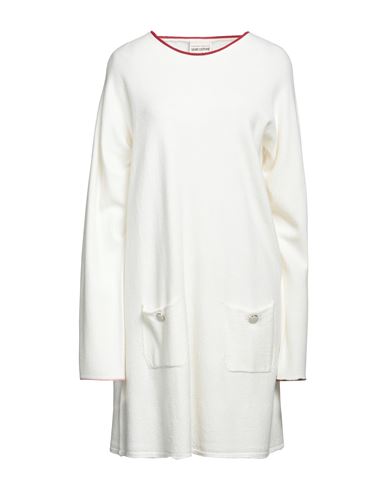 Shop Semicouture Woman Mini Dress Ivory Size L Virgin Wool In White