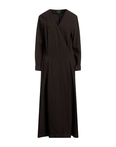 Alessia Santi Woman Maxi Dress Dark Brown Size 4 Wool, Protein Fibre, Cotton, Polyester
