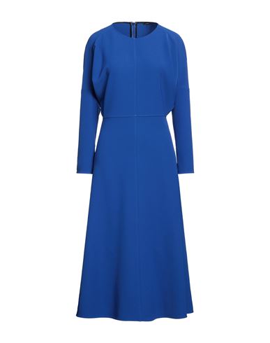 Luisa Cerano Woman Midi Dress Bright Blue Size 8 Polyester, Elastane