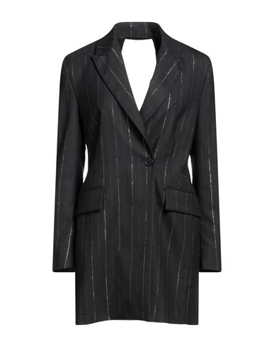 Shop Msgm Woman Mini Dress Black Size 6 Polyester, Wool, Elastane, Viscose