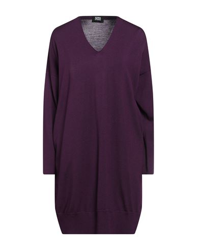 Alpha Studio Woman Short Dress Purple Size Onesize Merino Wool