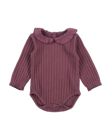 Play Up Newborn Girl Baby Bodysuit Deep Purple Size 3 Organic Cotton, Recycled Polyester, Elastane