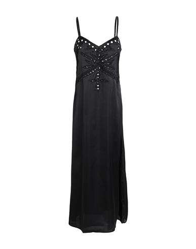 Topshop Woman Long Dress Black Size 12 Polyester