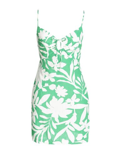 Topshop Woman Mini Dress Green Size 14 Viscose, Linen