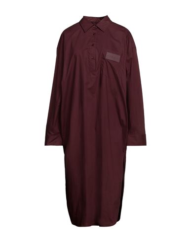Remain Birger Christensen Burgundy Buttoned Midi Dress In Brown