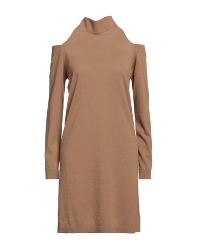 Circus Hotel Woman Mini Dress Camel Size 8 Wool, Cashmere In Beige