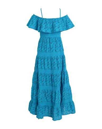 Shop Topshop Woman Maxi Dress Azure Size 4 Cotton In Blue
